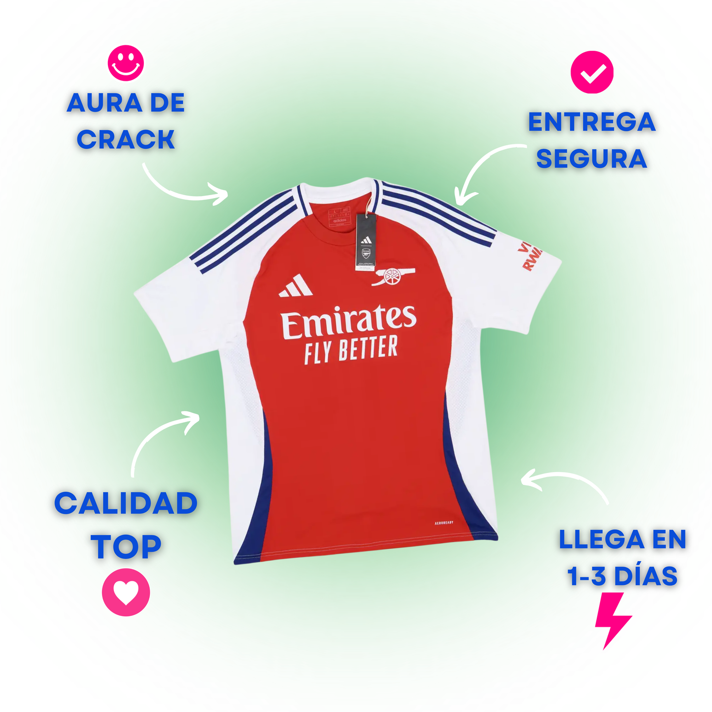 Arsenal 2024-25 Local Versión Jugador — Liquidación talla XL