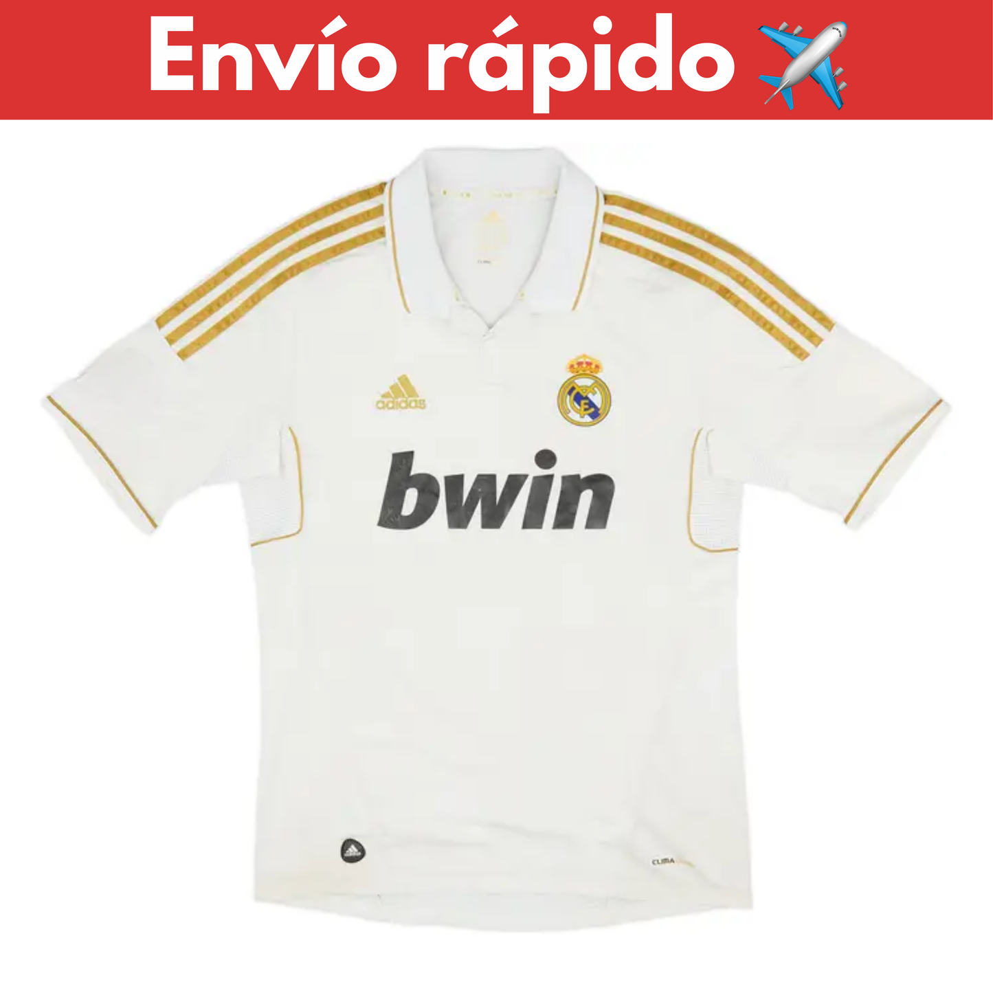 Real Madrid 2011-12 Local Adidas Dorado — Liquidación talla S