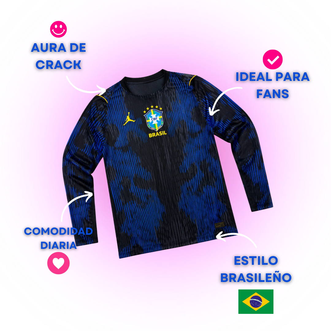 Brasil Mundial 2026 Jordan Visitante versión jugador manga larga