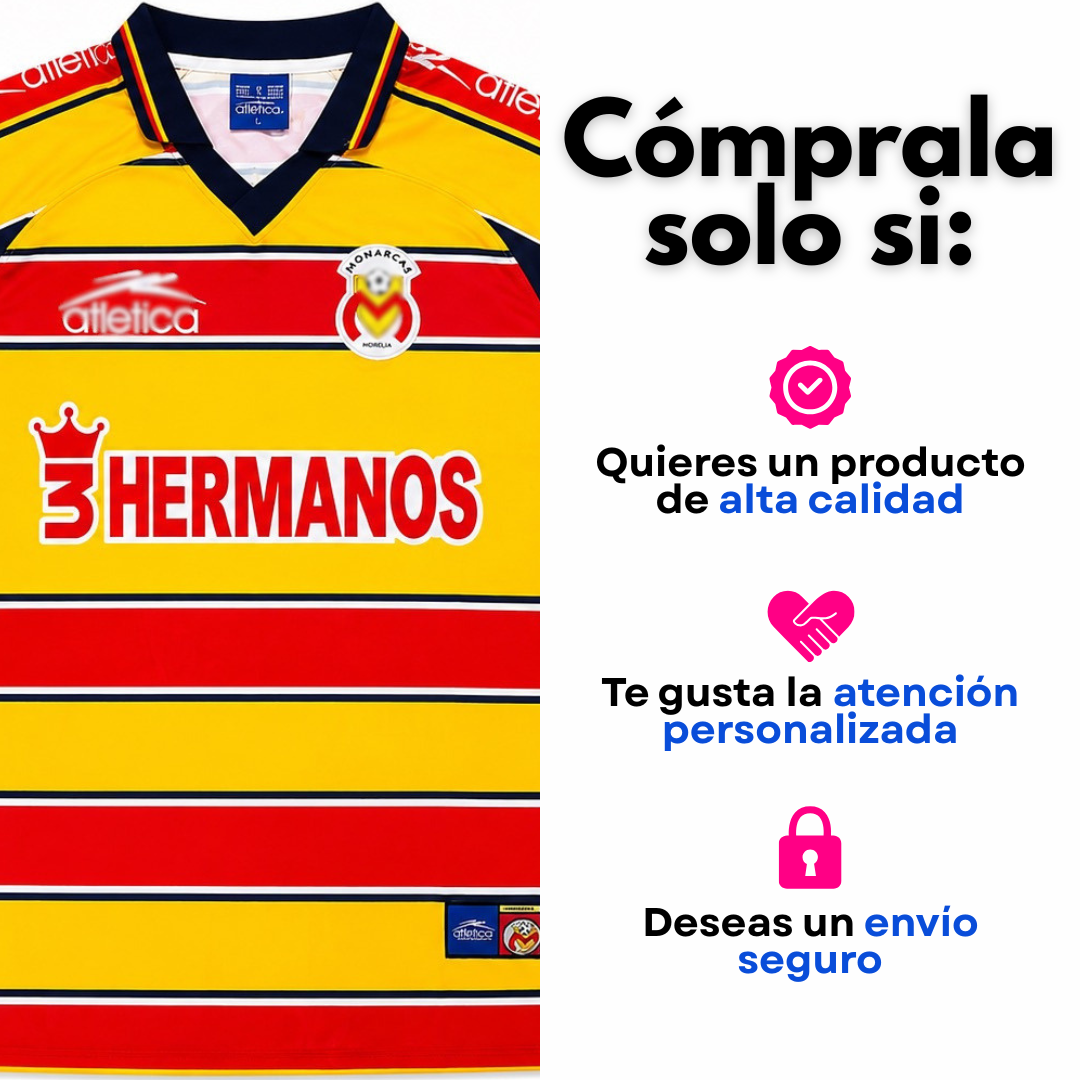 Monarcas Morelia retro jersey manga larga