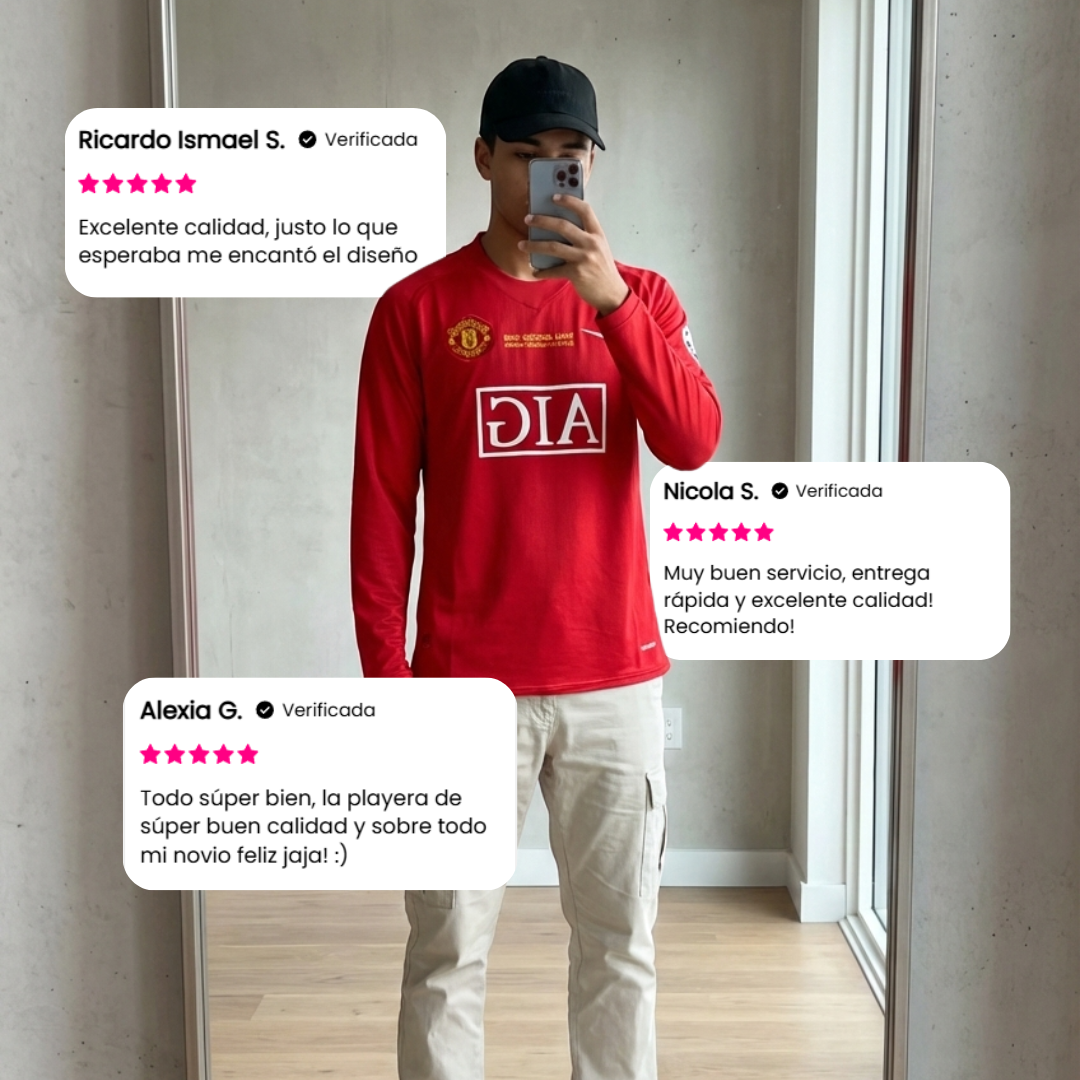 Manchester United 07-08 Local manga larga