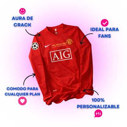 Manchester United 07-08 Local manga larga