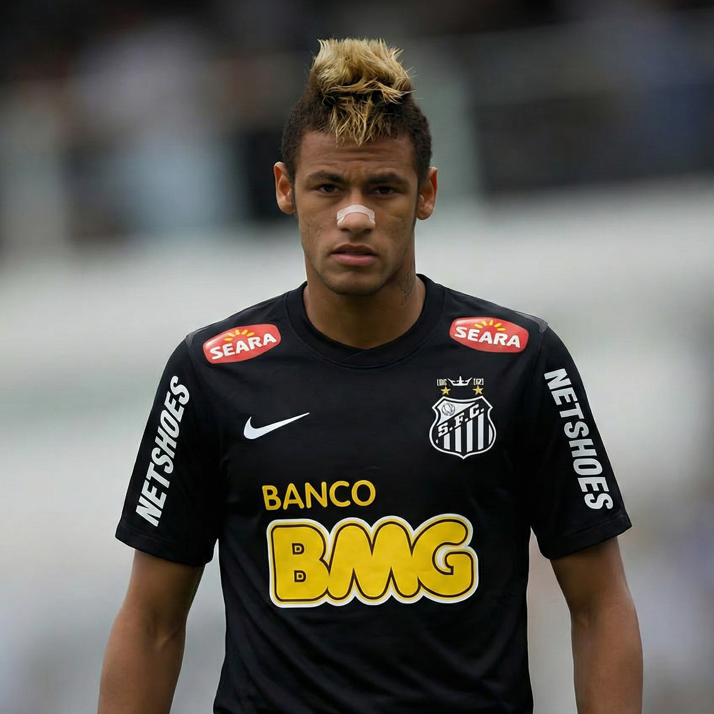 Santos 12-13 negra manga corta