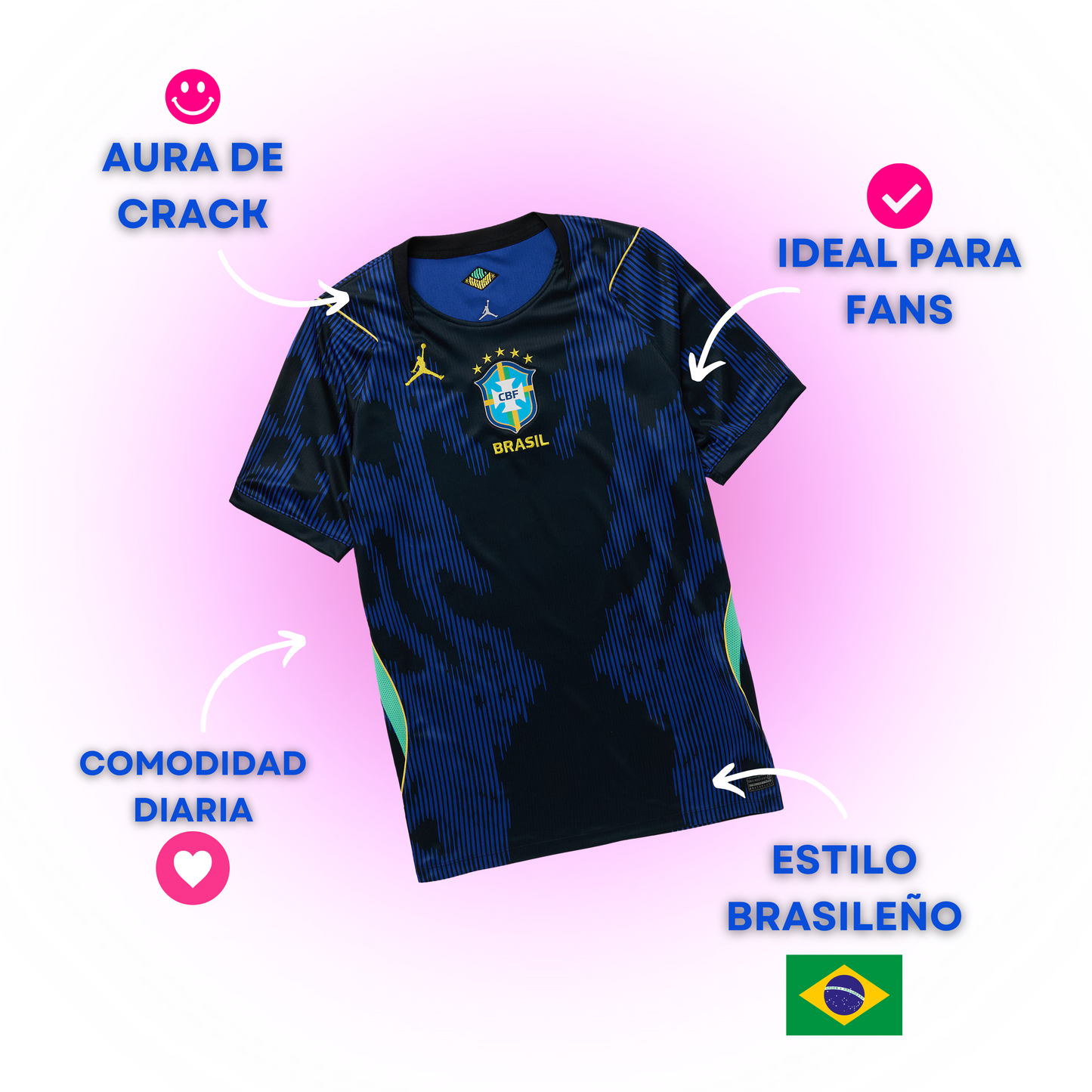 Brasil Mundial 2026 Jordan Visitante versión jugador