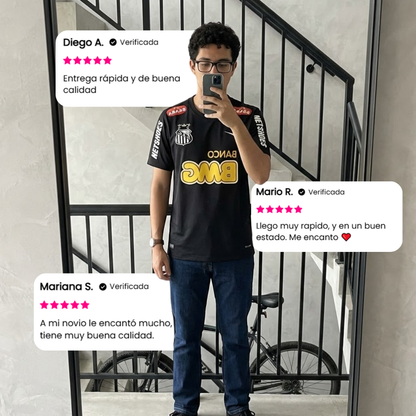 Santos 12-13 negra manga corta